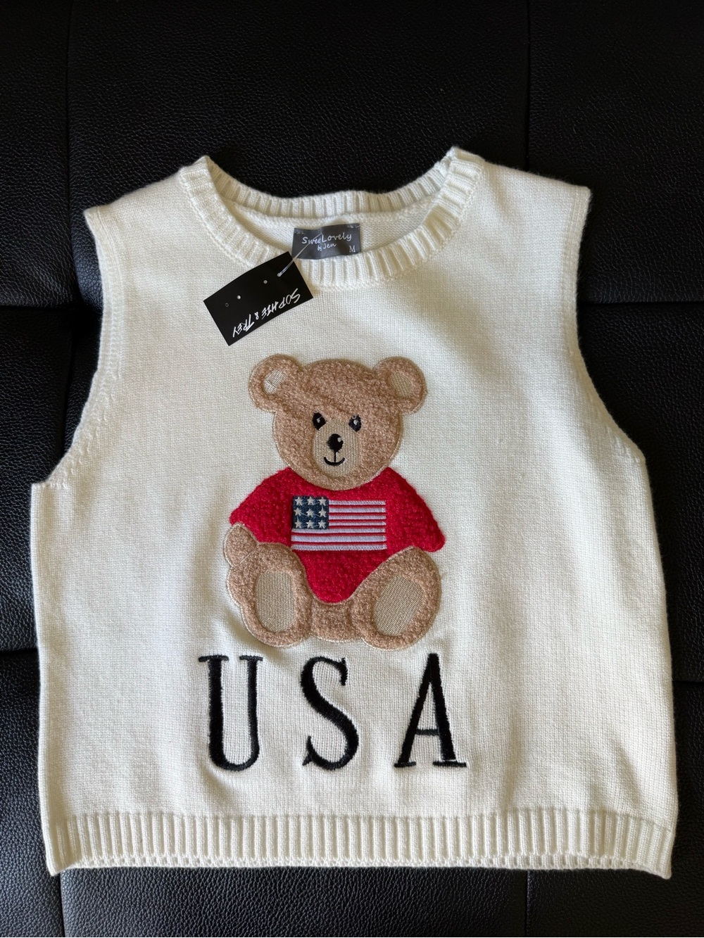 Womens White bear USA Sweater top brand new